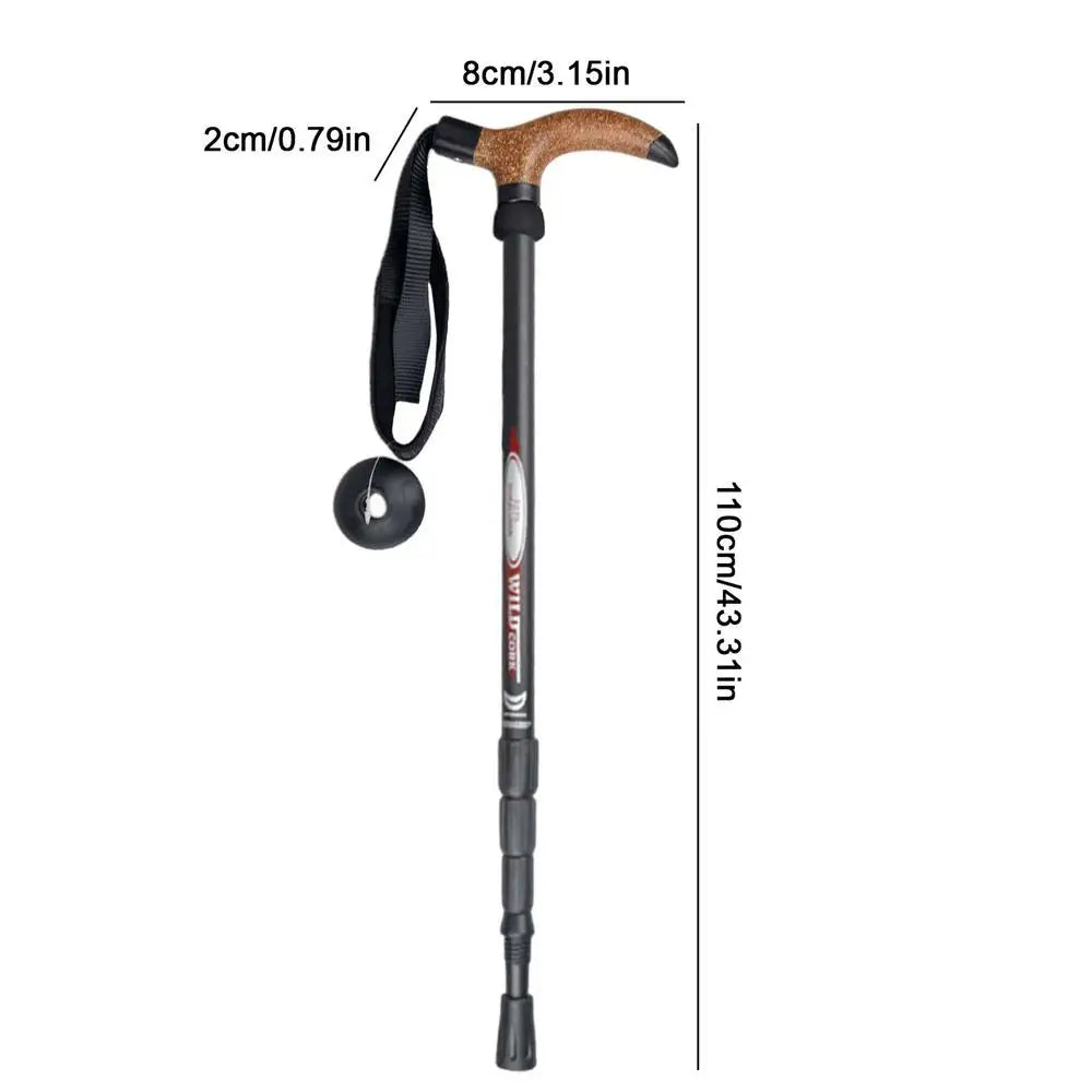 Trekking Poles Hiking Stick Telescopic Mountaineering Gear For Backpacking Mountain Climbing Camping Snowshoeing Skiing