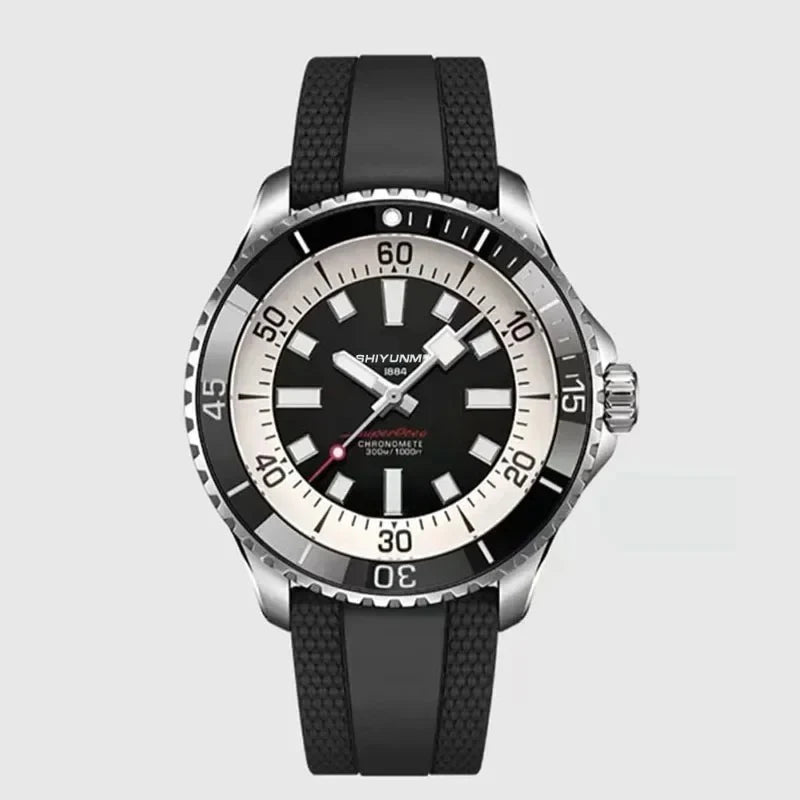 B Automatic Mechanical Men's Watch Waterproof Stainless Steel Sport Screw Fixed Superocean
