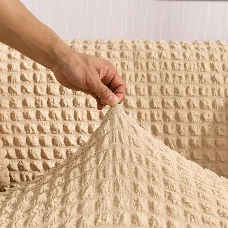 Sofa Cover for Living Room Thick Ruffled Seersucker Elastic L Shaped Corner Sofa Cover 1/2/3/4 Seater Cover for Sofa