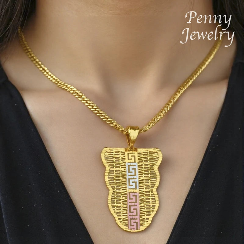 Special Irregular Gold Plated Jewelry Set for Women 2Pcs Golden Jewellery Necklace Earrings African Bridal Party Wedding Gifts