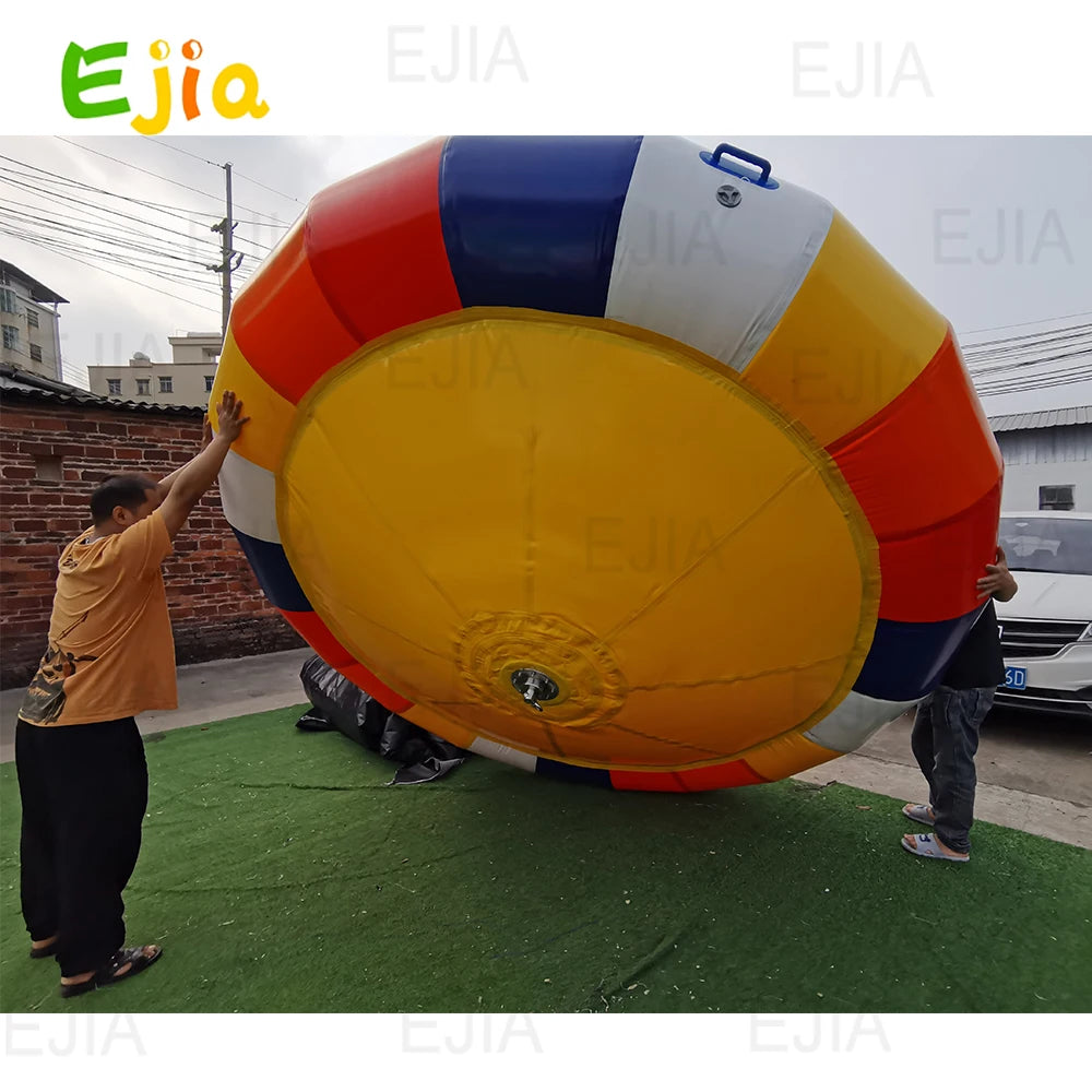 Outdoor Water Play Inflatable Disco Boat 6 Person Inflatable Water Spinning UFO Towable River Disco Boat Tube for Water Game