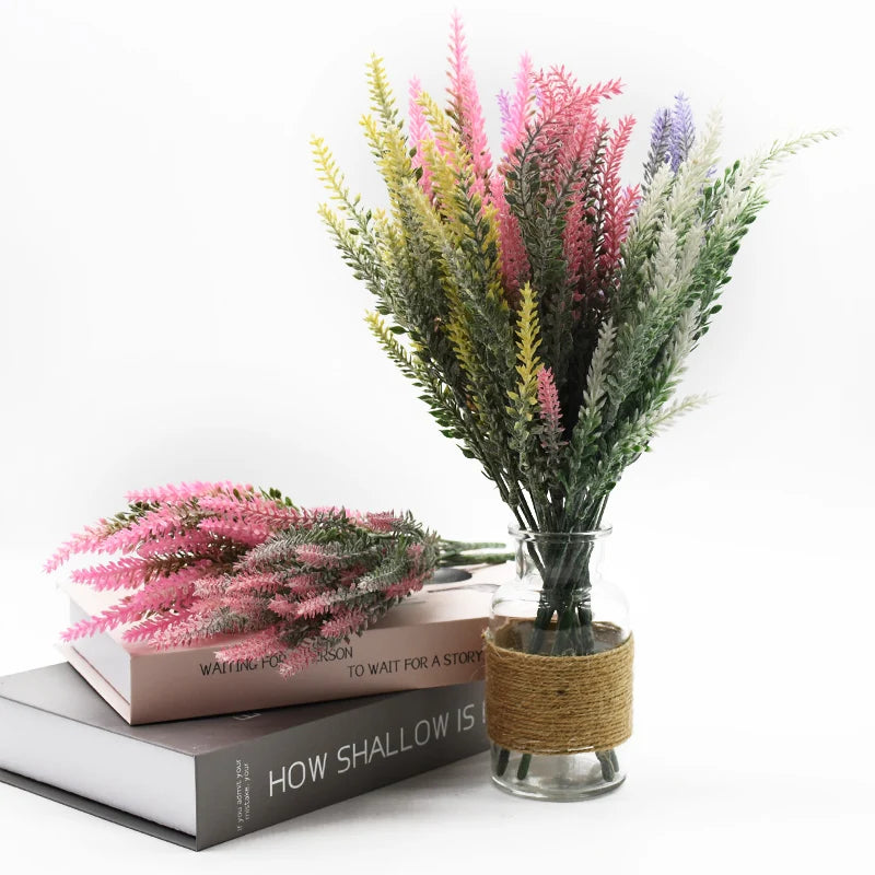 Artificial Plants Scrapbooks Plastic Lavender Vases Room Home Decor Ornamental Flowerpot Garden Cheap Wedding Decorative Flowers