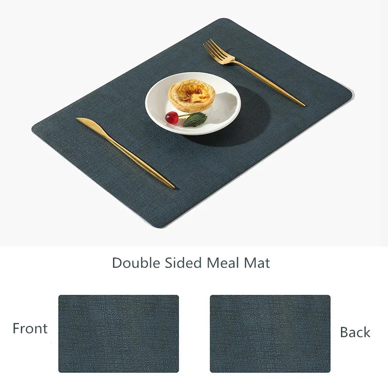 Faux Leather Place Meal Pad Placemats,Dual Sided Dining Table Square Non-Slip Heatproo Waterproof Washable Table Mats.Wholesale