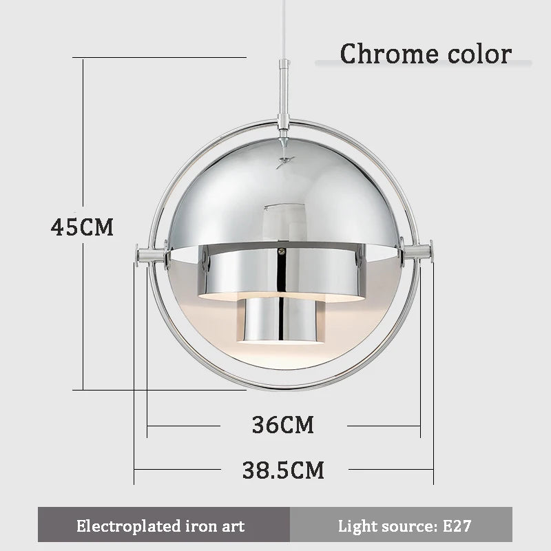 Modern Dining Table Chandeliers LED Polished Wrought Iron Adjustable Shape Hanging Lamps Living Room Bedroom Bedside Chandelier