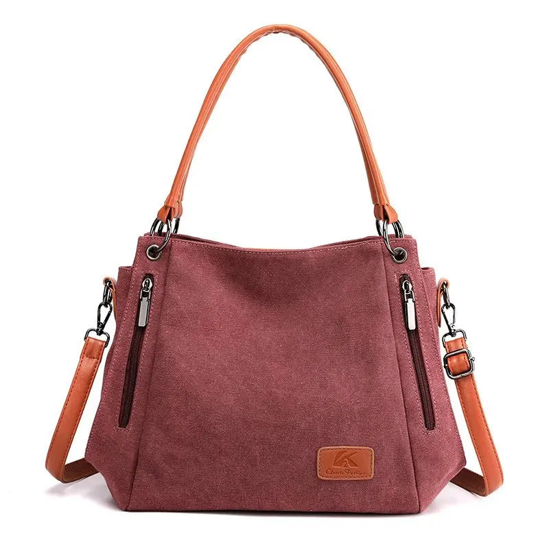 Women's work handbag, large capacity, elegant shoulder bag, detachable shoulder strap, safety zipper handbag