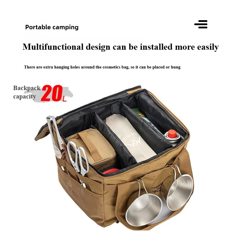Mountainhiker 20L Camping Equipment Storage Bag Folding Storage Box Tableware Handbag Field Divider Tactical Camping Picnic Tool