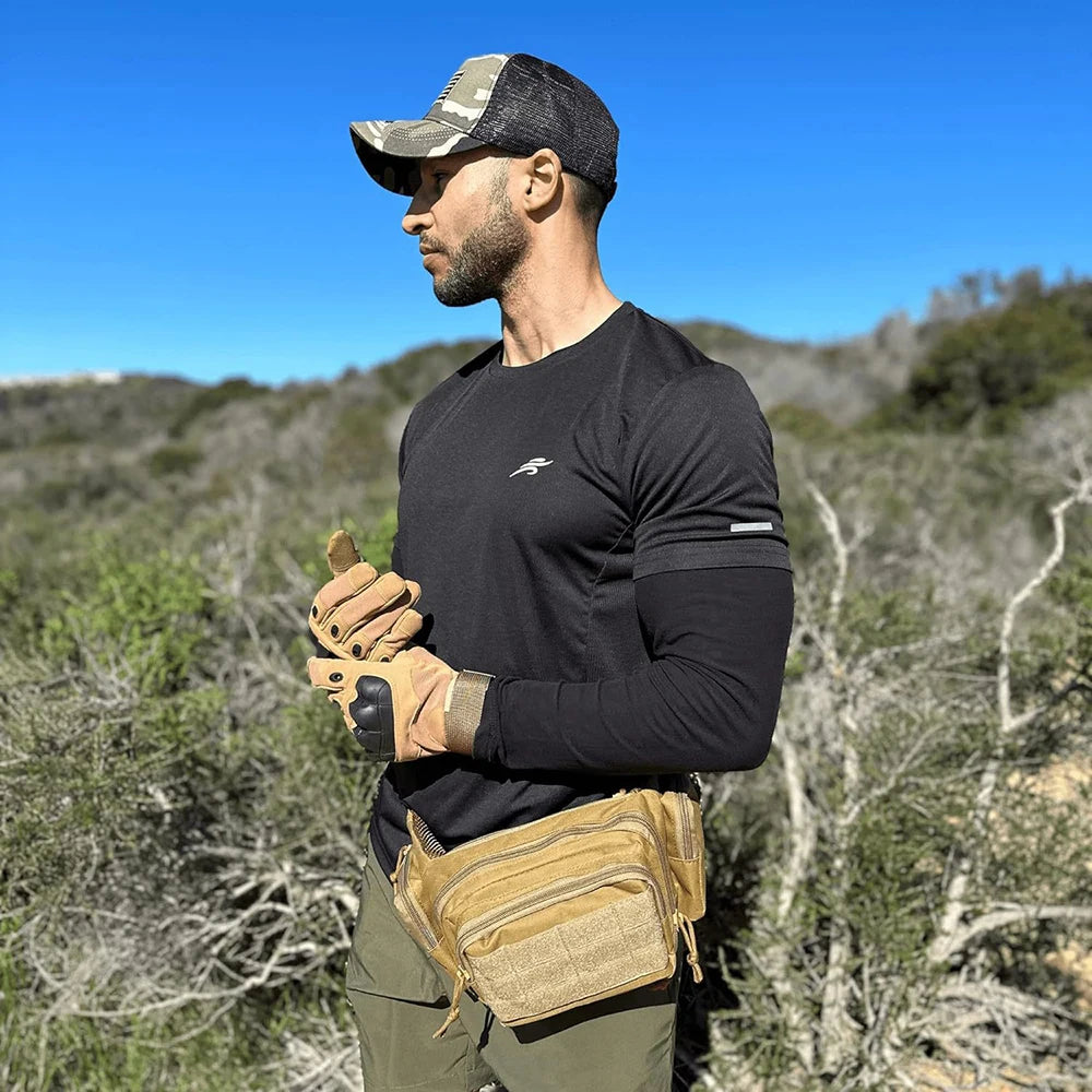 Tactical Multi-function Waist Bag Fanny Packs for Men Nylon Shoulder Hiking Mobile Phone Bag Sports High-capacity Chest Bag