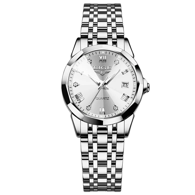 Relogio feminino LIGE Business Women's Watches Top Brand Luxury Waterproof Sport Quartz Watch For Women Simple Date Watch Ladies