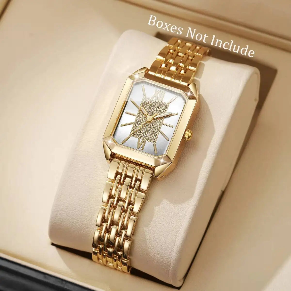 Fashion Rectangle Women Watches Ladies Stainless Steel Strap Quartz Wristwatches Reloj Mujer(Without Box)