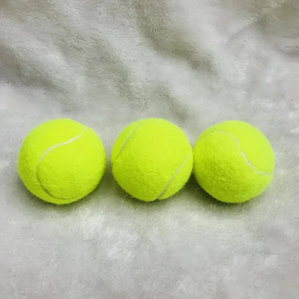 3PCS High Elasticity Tennis Professional Tennis Training Game Ball Outdoor Dogs Bite Chase and Chomp 63mm Tennis Ball Racquet