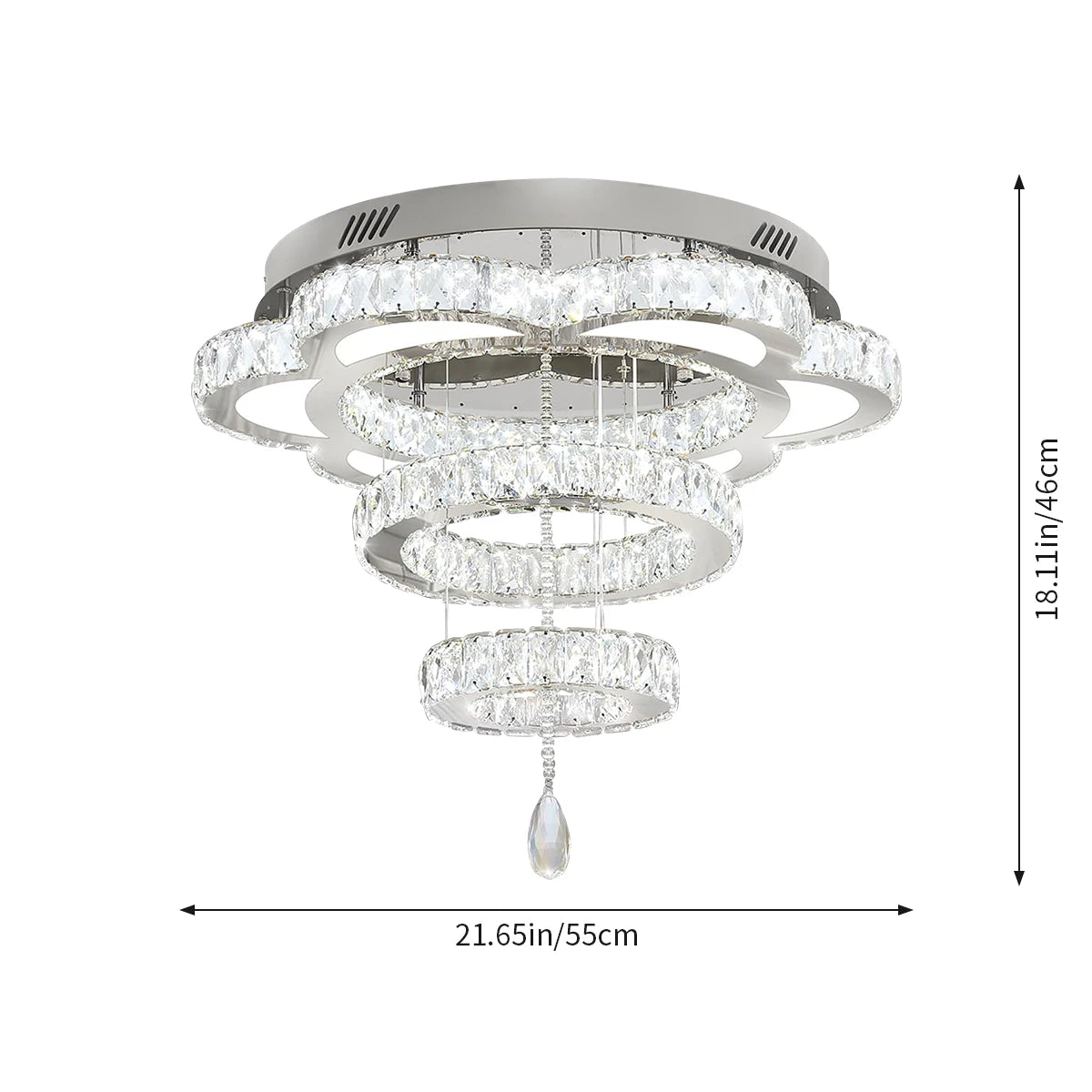 Advanced Flower Shaped Crystal Ceiling Pendant Lamp LED Stepless Dimming with Remote Control Luxury Home Decorative Lights