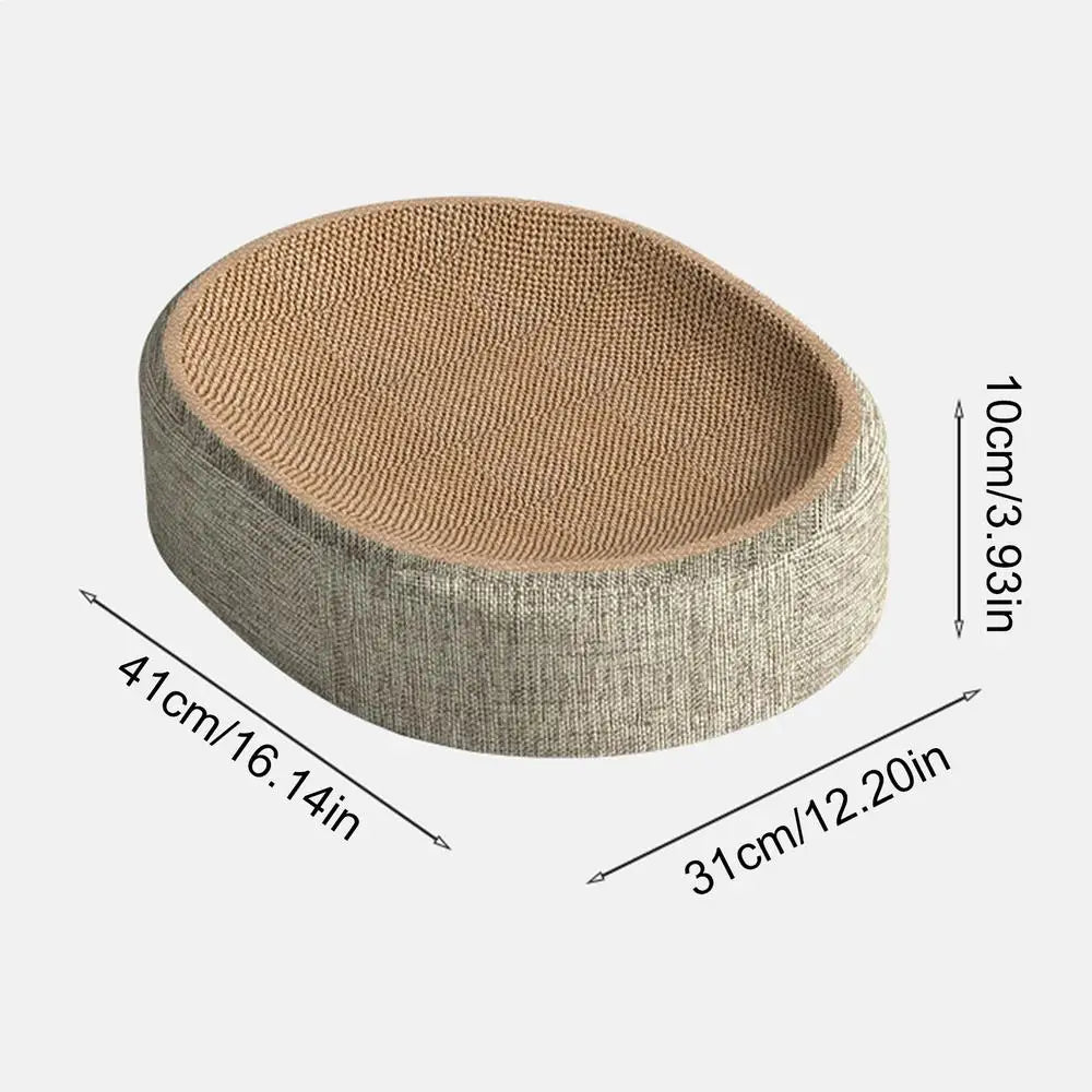 16.14x12.2x3.93 Sturdy Pet Sleeping Mat For Indoor Cat Bed 2 in 1 Scratcher Mat Cat Bed Oval Cat Scratcher Pad