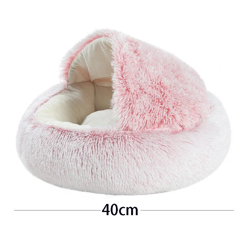 Cat Dog Bed Pet Mattress Sleeping Warm Soft Plush Pet Bed with Cover Round Nest Cave for Small Dogs kitten