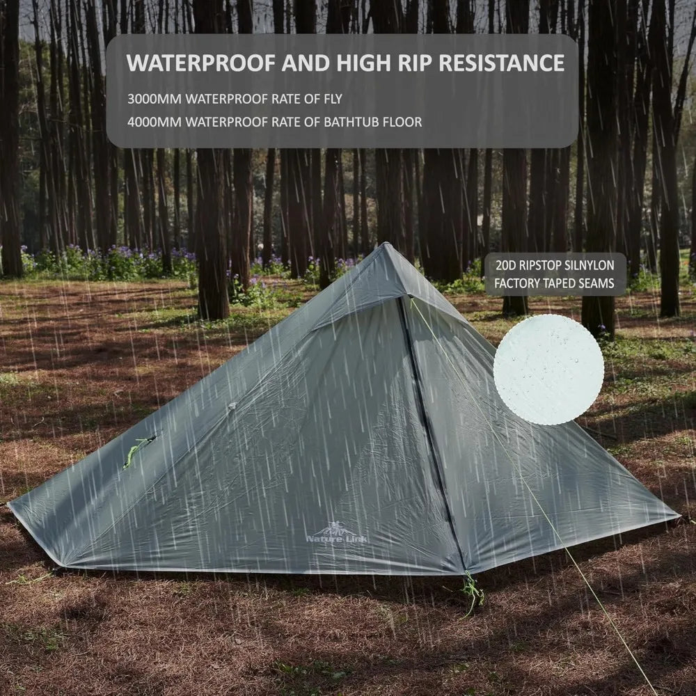 Altair One Ultralight Trekking Pole Backpacking Tent, Waterproof SIL Nylon, Double Wall, 3 Season, 1 Person Shelter for Backpack