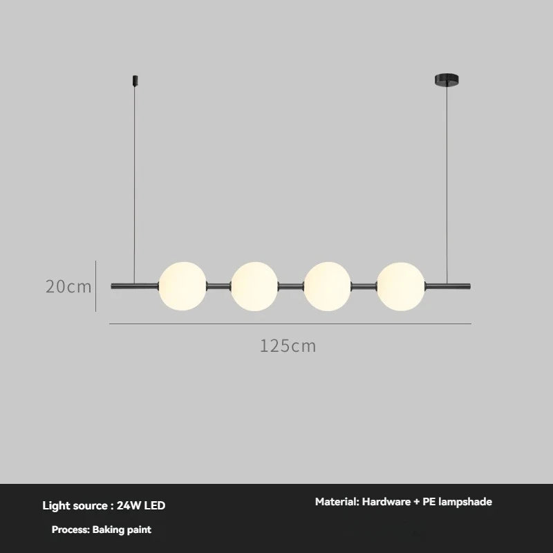 Minimalist Creative Art One Word Light Luxury High-end Dining Table Long Strip To Create Restaurant Lamp Chandelier