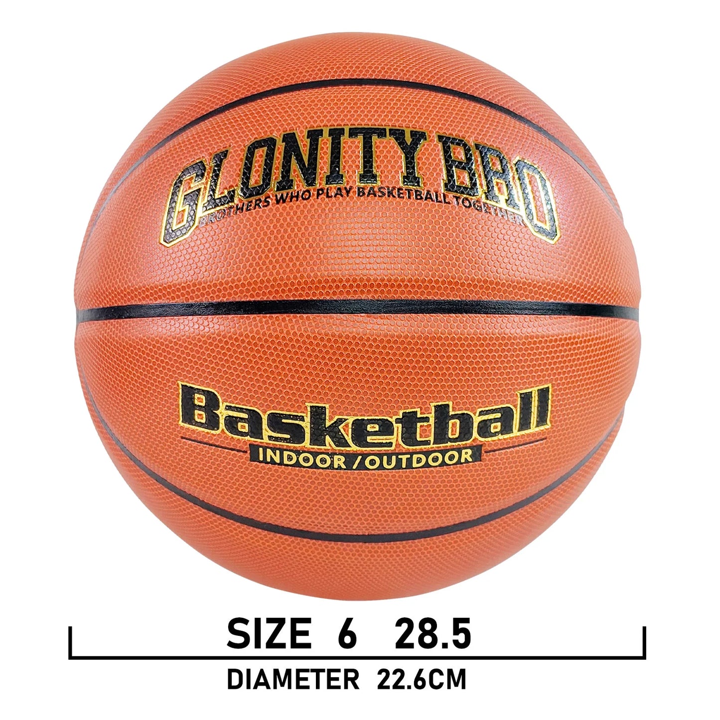 Customized Basketballs Wear-resistant In&Outdoor Size 7 6 5 Basketball Student Adults Team Sports Training Game Ball Gift Brown