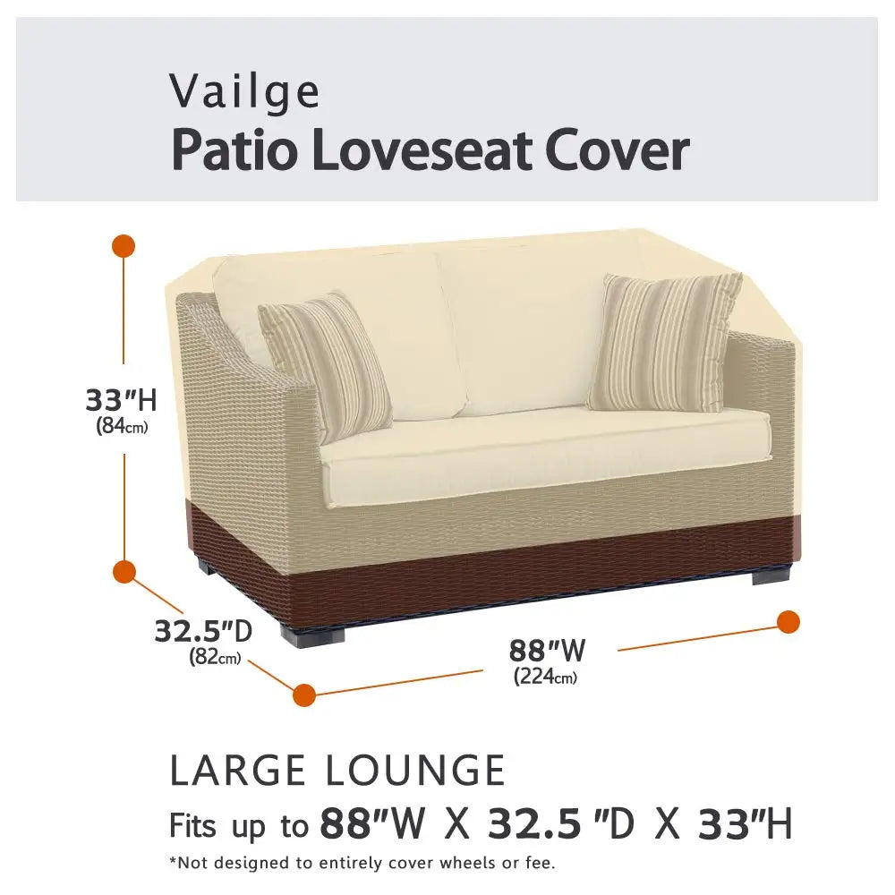 2-Seater Patio Bench Loveseat Cover,100% Waterproof Outdoor Sofa Covers,Lawn Patio Heavy Duty Furniture Covers with Air Vent