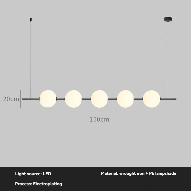 Minimalist Creative Art One Word Light Luxury High-end Dining Table Long Strip To Create Restaurant Lamp Chandelier