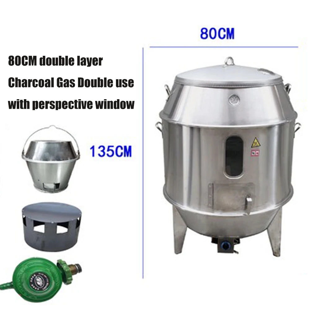 Vertical Charcoal Forno Stainless Steel Duck Chicken Oven Commercial Meat Roast Stove Goose Crispy Pork Belly Hanging Oven