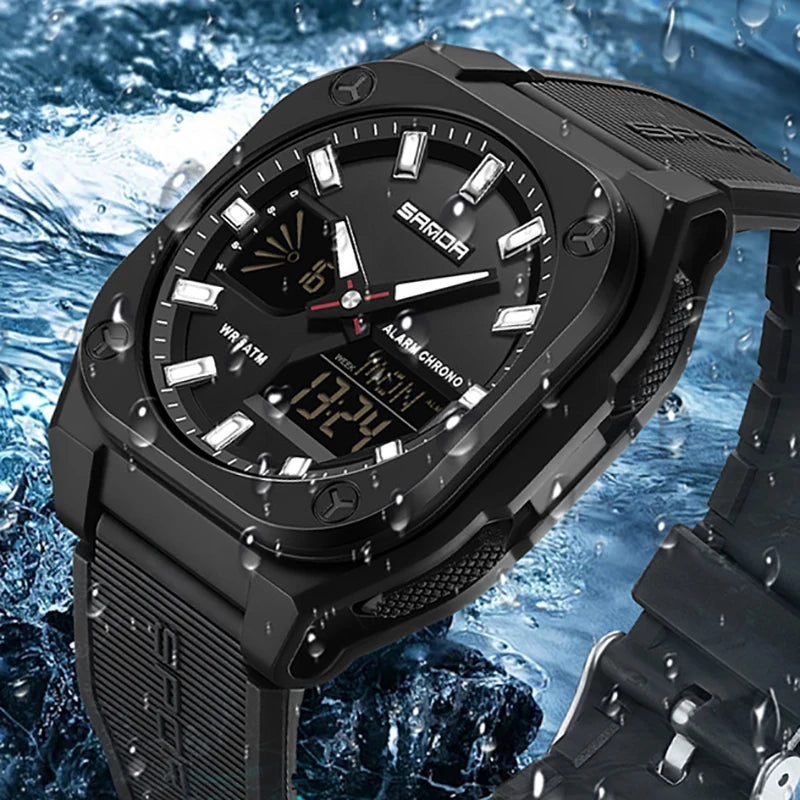 Men Sports Watches 2025 Top Brand Luxury Men Digital Quartz Wrist Watches For Male Clock Dual Display Multifunction Wristwatch