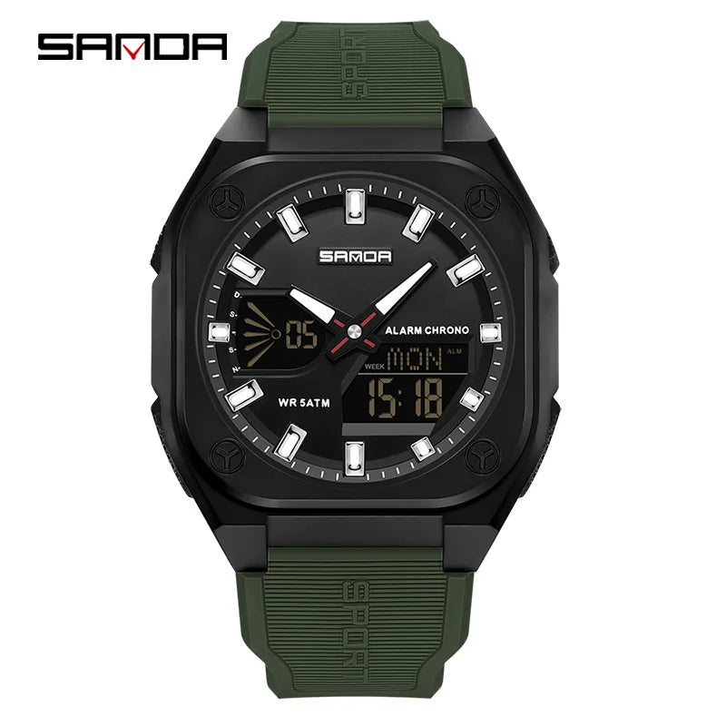 Men Sports Watches 2025 Top Brand Luxury Men Digital Quartz Wrist Watches For Male Clock Dual Display Multifunction Wristwatch