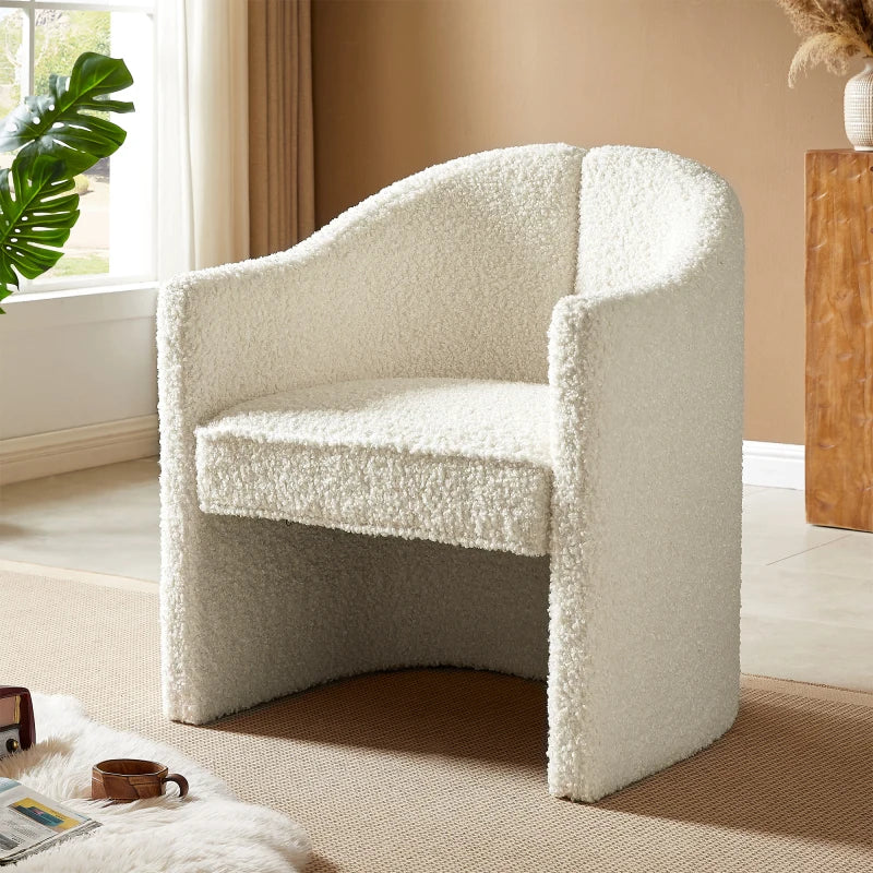 Stylish Curved Design, Comforting Embrace, Versatile Aesthetic, Dual Purpose Decorative Accent Chair, for Living room