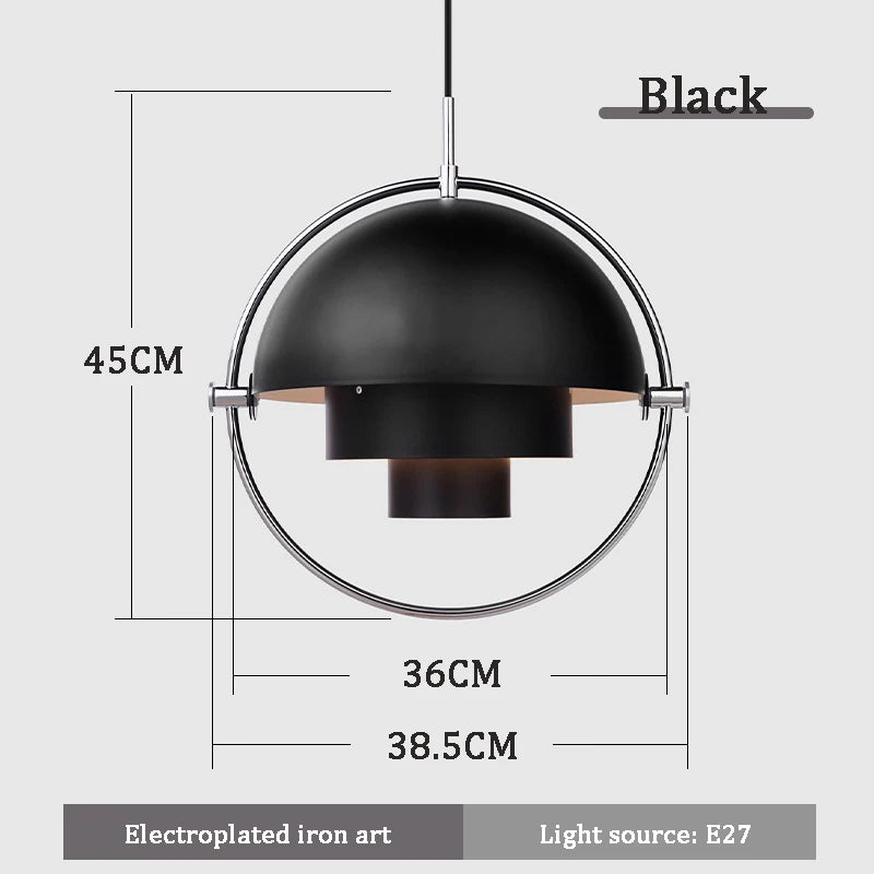 Modern Dining Table Chandeliers LED Polished Wrought Iron Adjustable Shape Hanging Lamps Living Room Bedroom Bedside Chandelier