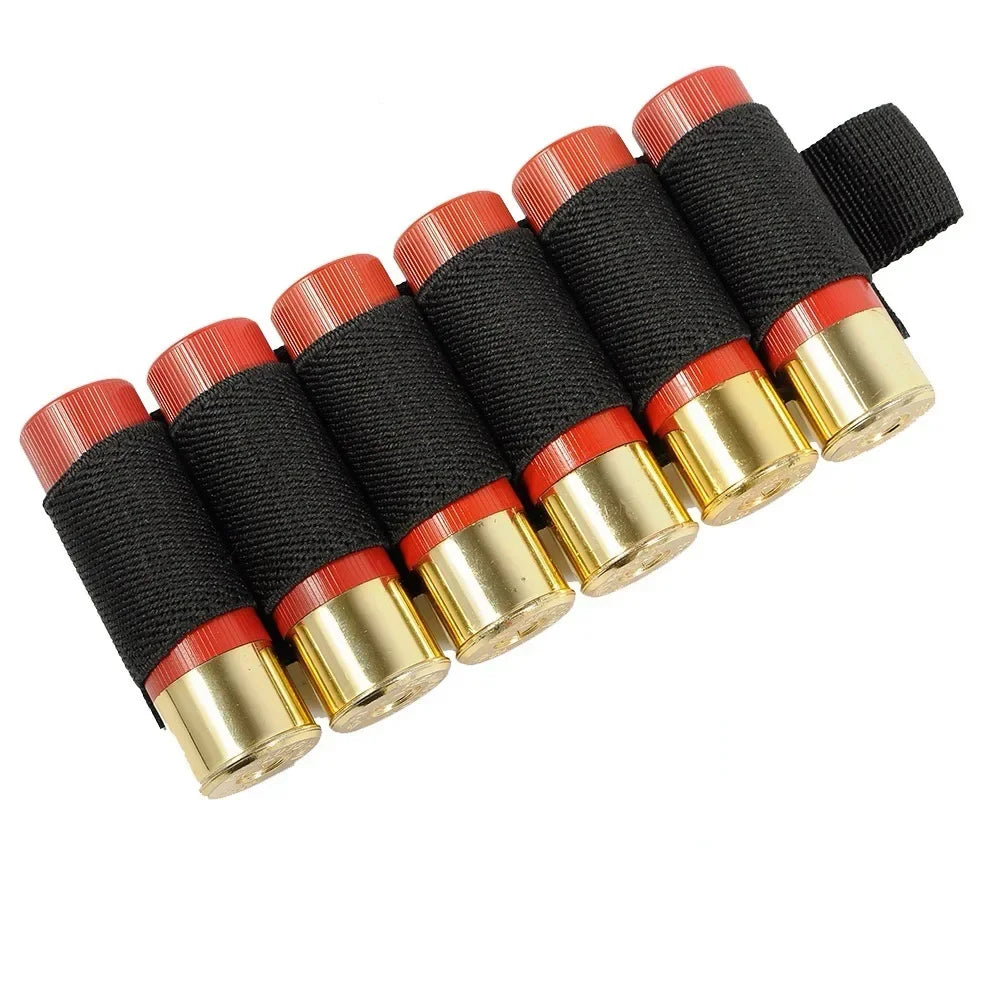 Hunting accessories: 6-loop shotgun stock shell holder, 12-gauge cartridge bag, rifle stock, bullet carrier, Velcro