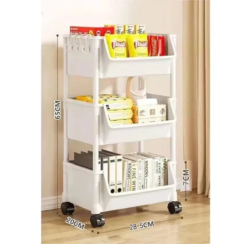 1/2 Set Trolley Bookshelf Kitchen Storage Rack Kitchen Corner Narrow Slit Storage Cabinet Bathroom Living Room Home Organizer