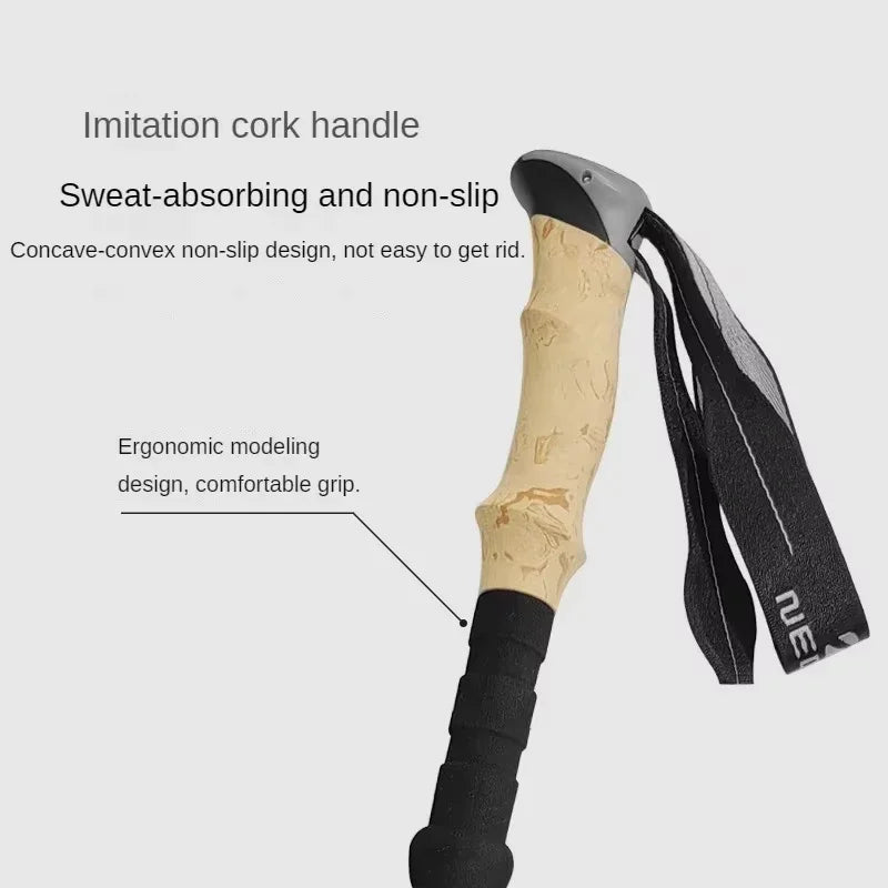Collapsible Hiking Stick-Lightweight,Foldable Retractable Trekking Poles with Adjustable Heights-Walking Backpacking,Camping