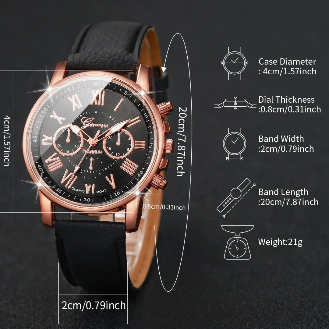 Women's Watches Fashion Roma Dial Leather Band Quartz Watch Ladies Silicone Band Wristwatch Reloj Mujer(Without Box)gift
