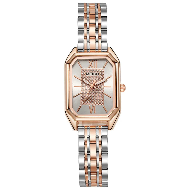 Women Luxury Famous Brand Watches Womens Steel Rectangle Quartz Watch for Women Fashion Dress Watches Relogio Feminino
