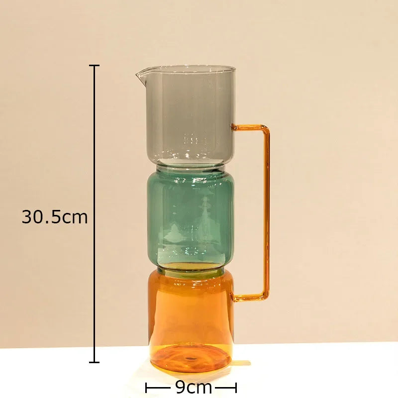 Multicolour Transparent Glass Vase Hydroponics Flower Pot Desk Decoration Flower Arrangement Floral Vases Room Aesthetic Decor