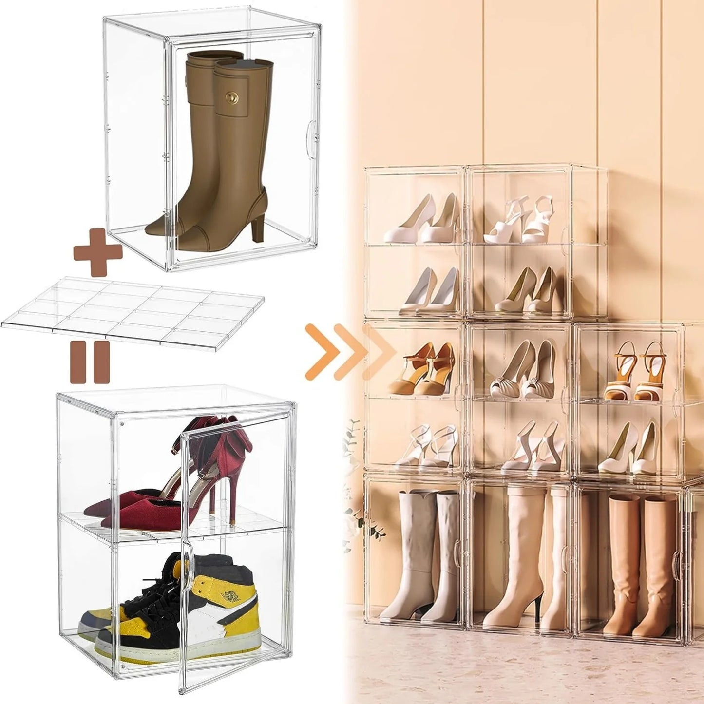 Display Box Large Clear Display Box Dustproof Storage Bins Organizer Bag Show case for Figures Toys Collectibles Gundam Lego