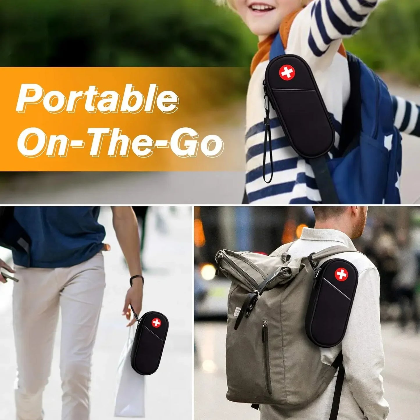 Travel Medication Organizer Bag for Emergency Medical Supplies 2 EpiPens Insulated Pouch Survival Kit Camping Equipment