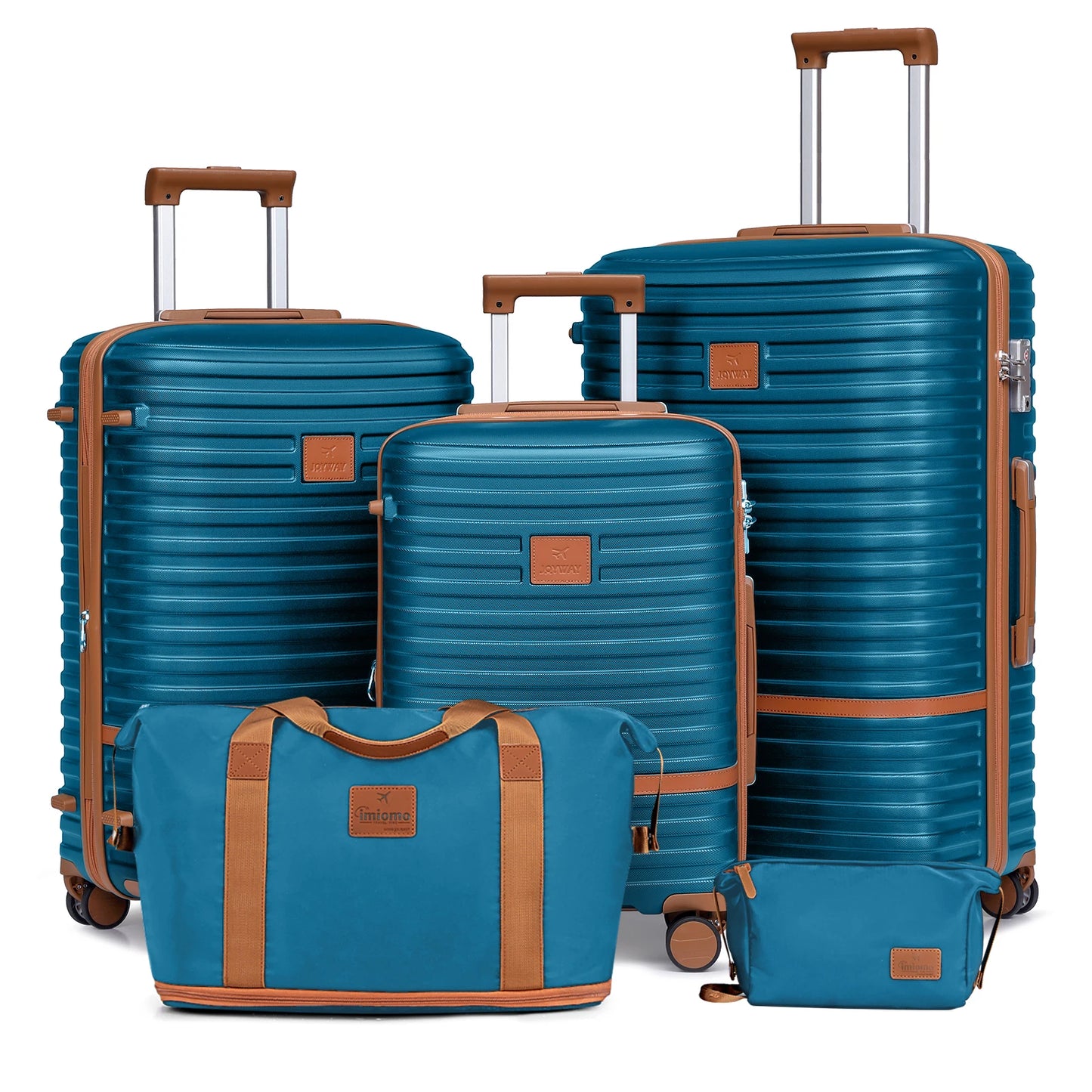 Joyway Luggage Set 6 Piece Suitcase Sets with Spinner Wheel,Hardside Expandable Travel Laggage with TSA Lock (18/20/24/28 White