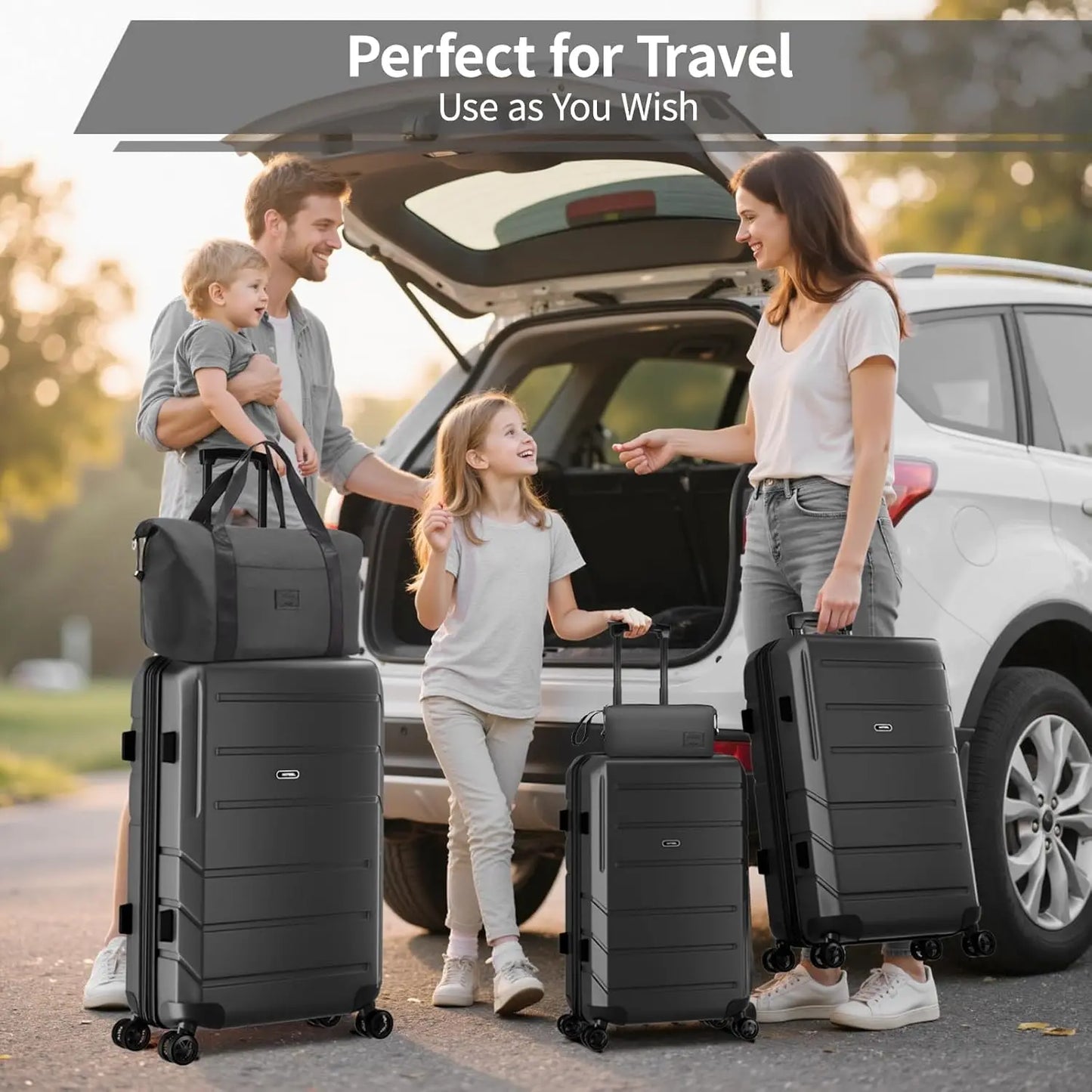 5pcs Luggage Set ABS+PC Hardshell Carry On Suitcase With Spinner Wheel TSA Lock Suit Case For Plane Travel Business Packing Box