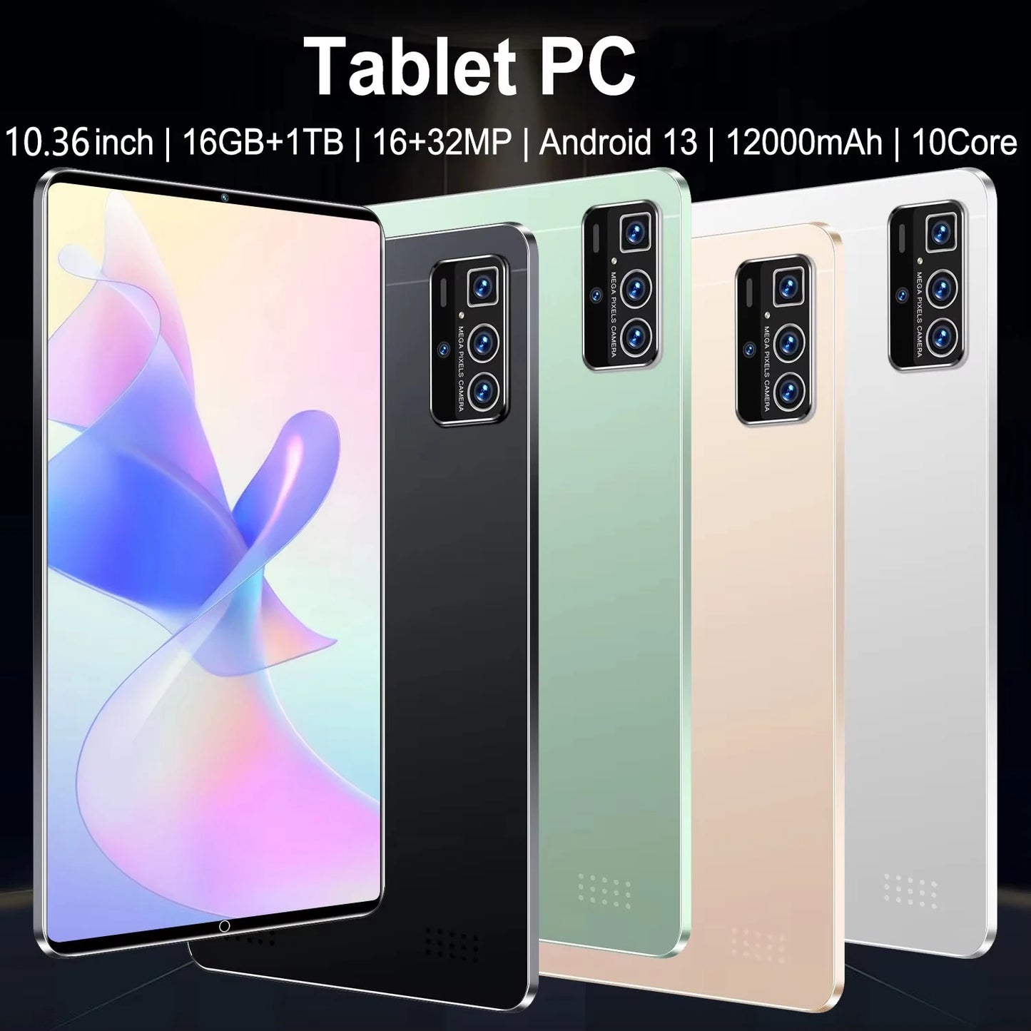 10.36 Inch 16GB RAM 1TB ROM Tablet Android 13.0 5G Brand Tablet 16MP 32MP 12000mAh 10Core WIFI Bluetooth Network