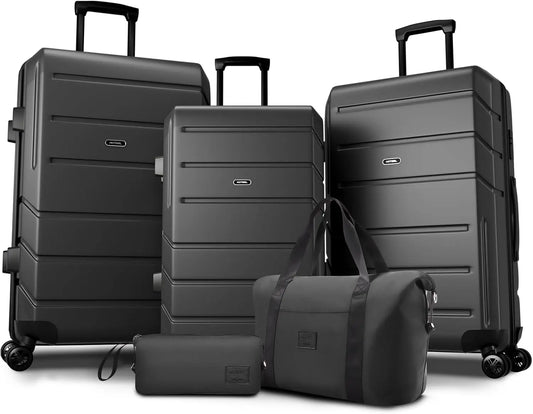 5pcs Luggage Set ABS+PC Hardshell Carry On Suitcase With Spinner Wheel TSA Lock Suit Case For Plane Travel Business Packing Box