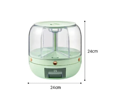Kitchen Storage Box Rice Dispenser Rotating Rotary Split Design Moisture-Proof Food Container for Sealed Dry Cereal Grain Bucket