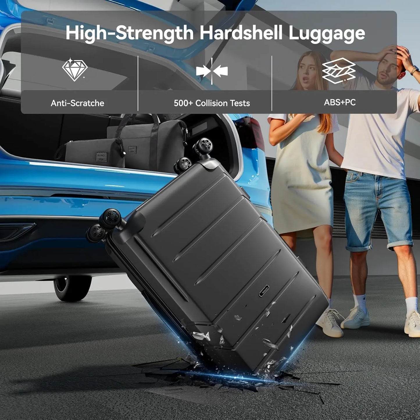 5pcs Luggage Set ABS+PC Hardshell Carry On Suitcase With Spinner Wheel TSA Lock Suit Case For Plane Travel Business Packing Box
