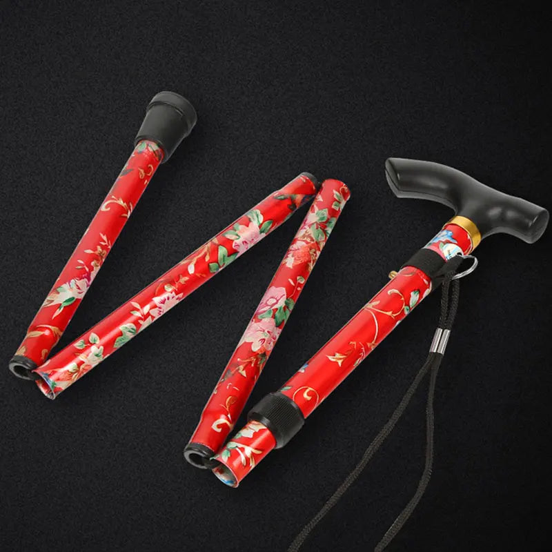 Telescopic Trekking Stick Walking Cane Trusty Hiking Poles Folding Stick Walking Stick for elder Crutches Rubber Tip Accessories