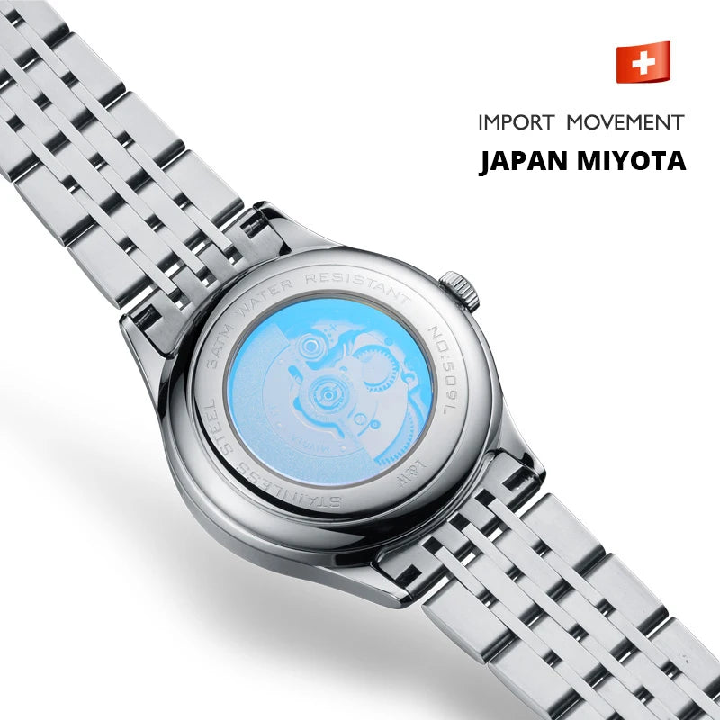 Luxury Women's Watches Top Brand CARNIVAL 2020 MIYOTA Automatic Watch Women Sapphire Calendar Waterproof Full Steel Montre femme