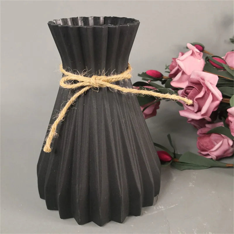 Plastic Flower Vases Home Decor Anti-ceramic Vases Unbreakable Imitation Arrangement European Wedding Modern Decorations Basket