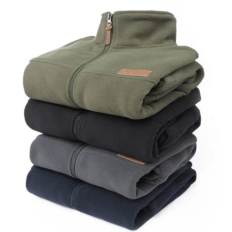 Men's clothing Coat Men Thicken Warm Army Fleece Jacket Patchwork Multi Pockets Polartec Men's Jacket and Coats windbreaker men