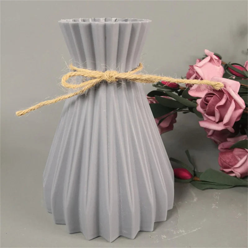 Plastic Flower Vases Home Decor Anti-ceramic Vases Unbreakable Imitation Arrangement European Wedding Modern Decorations Basket