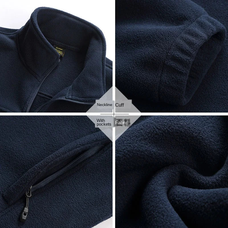 Men's clothing Coat Men Thicken Warm Army Fleece Jacket Patchwork Multi Pockets Polartec Men's Jacket and Coats windbreaker men