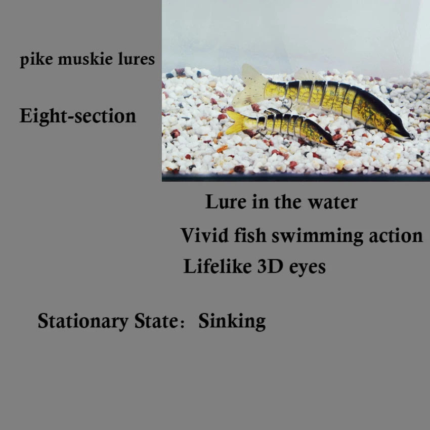 5inch/8inch Pike Fishing Lure Swimbait Life-like Fish Catfish Culter Fish Sea Bass Muskie Bait Hunting Outdoor Sports Product