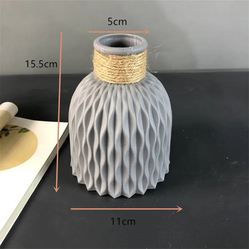 Plastic Flower Vases Home Decor Anti-ceramic Vases Unbreakable Imitation Arrangement European Wedding Modern Decorations Basket