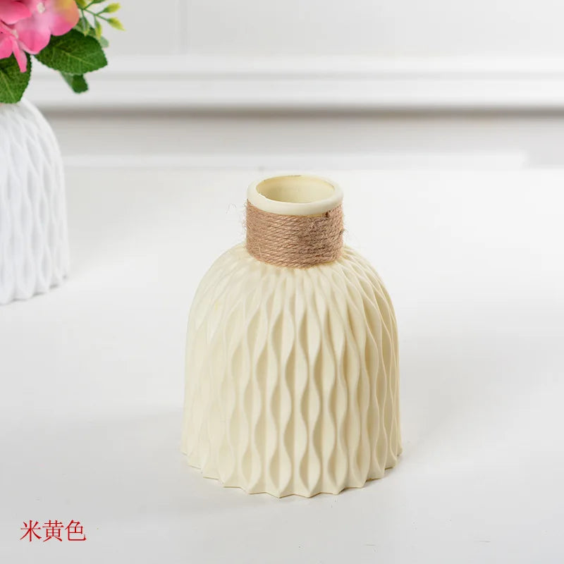 Plastic Flower Vases Home Decor Anti-ceramic Vases Unbreakable Imitation Arrangement European Wedding Modern Decorations Basket